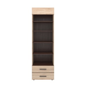 alpha-TO-SOLO2S-2996 ΒΙΒΛΙΟΘΗΚΗ SOLO 2S 60X41X197 SONOMA ΜΕ WENGE ΚΑΙ MDF ΚΑΜΠΥΛΩΤΟ ΤΕΛΕΙΩΜΑ
