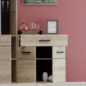 alpha-TO-SOLOH2D1S-18412 ΜΠΟΥΦΕΣ SOLO 80X34X74CM SONOMA ΜΕ WENGE ΚΑΙ MDF ΚΑΜΠΥΛΩΤΟ ΤΕΛΕΙΩΜΑ ΣΤΙΣ ΠΟΡΤΕΣ