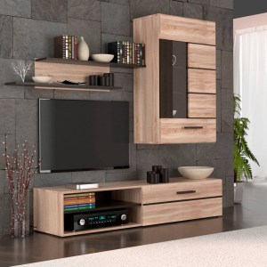 alpha-TO-SOLOSET1-3008 ΣΥΝΘΕΣΗ ΤΗΛΕΟΡΑΣΗΣ SOLO 228X41X184CM SONOMA ΜΕ WENGE ΚΑΙ MDF ΚΑΜΠΥΛΩΤΟ ΤΕΛΕΙΩΜΑ