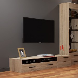 alpha-TO-SOLOTV2S1DL-16417 ΕΠΙΠΛΟ TV SOLO 180X52X34 ΑΡΙΣΤΕΡΟ SONOMA-WENGE MDF ΚΑΜΠΥΛΩΤΟ ΤΕΛΕΙΩΜΑ ΣΤΙΣ ΠΟΡΤΕΣ
