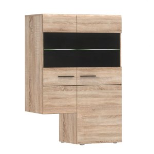 alpha-TO-SOLOTV2WP-3016 ΚΡΕΜΑΣΤΗ ΒΙΤΡΙΝΑ ΔΙΦΥΛΛΗ SOLO ΔΕΞΙΑ 2W 90X41X136CM SONOMA WENGE