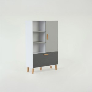 alpha-TO-TIMMY1D1K-2957156 ΡΑΦΙΕΡΑ TIMMY ΛΕΥΚΟ-ΓΡΑΦΙΤΗ-ΓΚΡΙ 90X36X147CM
