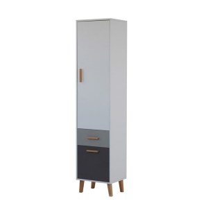 alpha-TO-TIMMY2D1S-14626 ΡΑΦΙΕΡΑ TIMMY 2D1S ΛΕΥΚΟ-ΓΡΑΦΙΤΗ-ΓΚΡΙ 46.8X36X199CM