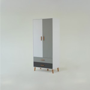alpha-TO-TIMMY2D2S-2957116 ΝΤΟΥΛΑΠΑ TIMMY 2D2S ΛΕΥΚΟ-ΓΡΑΦΙΤΗ-ΓΚΡΙ 90X50X199CM