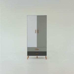 alpha-TO-TIMMY2D2S-2957117 ΝΤΟΥΛΑΠΑ TIMMY 2D2S ΛΕΥΚΟ-ΓΡΑΦΙΤΗ-ΓΚΡΙ 90X50X199CM