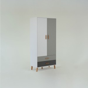 alpha-TO-TIMMY2D2S-2957118 ΝΤΟΥΛΑΠΑ TIMMY 2D2S ΛΕΥΚΟ-ΓΡΑΦΙΤΗ-ΓΚΡΙ 90X50X199CM