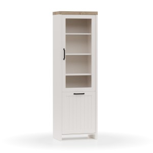 alpha-TO-VERNEWIT1W1D-16607 ΒΙΤΡΙΝΑ VERNE ΜΟΝΟΦΥΛΛΗ 59.7X37.2X191.6CM ΛΕΥΚΟ-ΦΥΣΙΚΟΣ ΔΡΥΣ