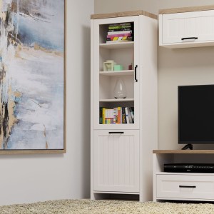 alpha-TO-VERNEWIT1W1D-3065 ΒΙΤΡΙΝΑ VERNE ΜΟΝΟΦΥΛΛΗ 59.7X37.2X191.6CM ΛΕΥΚΟ-ΦΥΣΙΚΟΣ ΔΡΥΣ