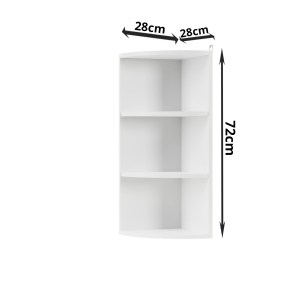 alpha-WR2872WHITE-242352 MODEST ΓΩΝΙΑΚΟ ΠΑΝΩ ΝΤΟΥΛΑΠΙ ΜΕ ΡΑΦΙΑ ΛΕΥΚΟ 28X28X72CM