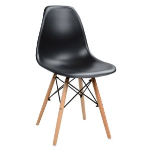 alpha-ZZ-A0525070-12341 ΚΑΡΕΚΛΑ STEFAN 46.5X53X82CM ΜΑΥΡΟ ΜΕ ΞΥΛΙΝΑ ΠΟΔΙΑ