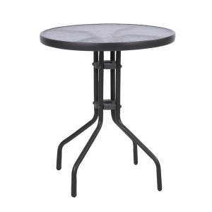 alpha-ZZ-A0602713-14871 ΤΡΑΠΕΖΙ ADAM ΓΚΡΙ ΜΕ ΓΥΑΛΙΝΗ ΕΠΙΦΑΝΕΙΑ Φ60X68CM