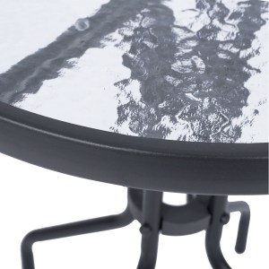 alpha-ZZ-A0602713-2958104 ΤΡΑΠΕΖΙ ADAM ΓΚΡΙ ΜΕ ΓΥΑΛΙΝΗ ΕΠΙΦΑΝΕΙΑ Φ60X68CM