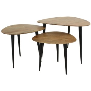Artelibre - 05151734 ΤΡΑΠΕΖΑΚΙ ARTELIBRE ΚΑΦΕ ΞΥΛΟ 65X65X45CM ΣΕΤ 3ΤΜΧ