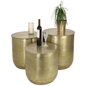 Artelibre - 05152551 ΤΡΑΠΕΖΑΚΙ-ΚΑΣΠΩ ARTELIBRE ΜΕΤΑΛΛΟ ΧΡΥΣΟ 59X59X46CM ΣΕΤ 3ΤΜΧ