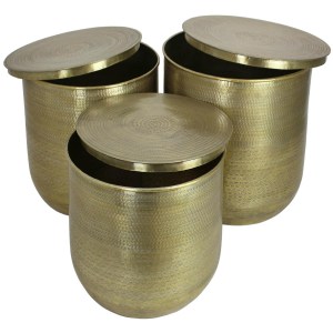 Artelibre - 05152551 ΤΡΑΠΕΖΑΚΙ-ΚΑΣΠΩ ARTELIBRE ΜΕΤΑΛΛΟ ΧΡΥΣΟ 59X59X46CM ΣΕΤ 3ΤΜΧ