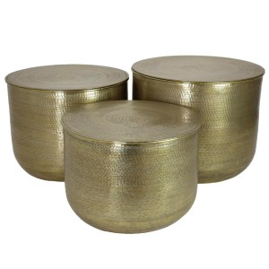 Artelibre - 05152551 ΤΡΑΠΕΖΑΚΙ-ΚΑΣΠΩ ARTELIBRE ΜΕΤΑΛΛΟ ΧΡΥΣΟ 59X59X46CM ΣΕΤ 3ΤΜΧ