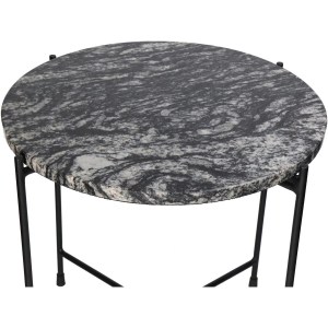 Artelibre - 05156692 ΤΡΑΠΕΖΑΚΙ ΜΑΥΡΟ ΜΑΡΜΑΡΟ/ΜΕΤΑΛΛΟ 40X40X40CM