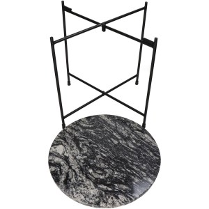 Artelibre - 05156692 ΤΡΑΠΕΖΑΚΙ ΜΑΥΡΟ ΜΑΡΜΑΡΟ/ΜΕΤΑΛΛΟ 40X40X40CM