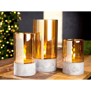 Artelibre - 05160040 ΘΗΚΗ ΡΕΣΩ ARTELIBRE ΜΕ LED ΦΛΟΓΑ ΚΑΦΕ ΓΥΑΛΙ 15CM