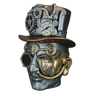 Artelibre - 05160246 ΔΙΑΚΟΣΜΗΤΙΚΟ STEAMPUNK ΑΝΔΡΙΚΟ ΠΡΟΣΩΠΟ ΑΣΗΜΙ POLYRESIN 18X16X20CM