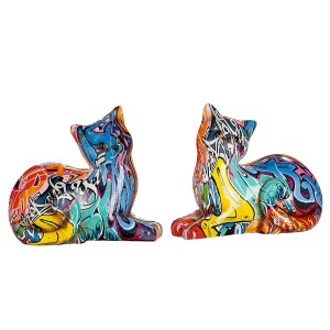 Artelibre - 05160270 ΔΙΑΚΟΣΜΗΤΙΚΟ ARTELIBRE ΓΑΤΑ ΠΟΛΥΧΡΩΜΟ POLYRESIN 8X16X13CM ΣΕ 2 ΣΧΕΔΙΑ