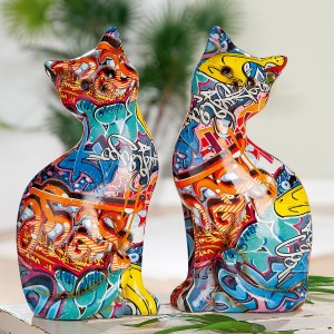 Artelibre - 05160271 ΔΙΑΚΟΣΜΗΤΙΚΟ ARTELIBRE ΓΑΤΑ ΠΟΛΥΧΡΩΜΟ POLYRESIN 8X16X13CM ΣΕ 2 ΣΧΕΔΙΑ