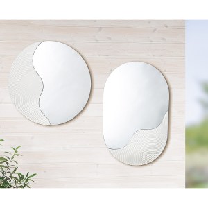 Artelibre - 05160840 ΚΑΘΡΕΠΤΗΣ ΤΟΙΧΟΥ ARTELIBRE ΟΒΑΛ ΛΕΥΚΟ MDF/ΓΥΑΛΙ 32X2X50CM