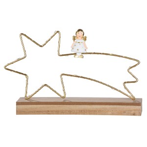Artelibre - 05160876 STAND RELIEF (LED) SHOOTING ΑΣΤΕΡΙ ΑΓΓΕΛΟΣ MOTIF ΜΕΤΑΛΛΟ ΧΡΥΣΟ PU 4 27.2X5X16.5CM