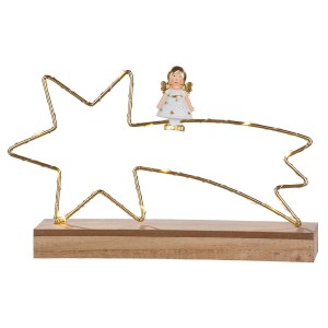 Artelibre - 05160876 STAND RELIEF (LED) SHOOTING ΑΣΤΕΡΙ ΑΓΓΕΛΟΣ MOTIF ΜΕΤΑΛΛΟ ΧΡΥΣΟ PU 4 27.2X5X16.5CM