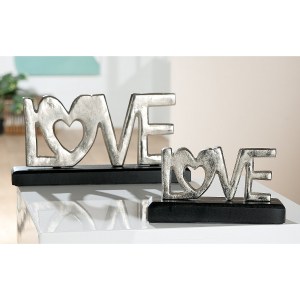 Artelibre - 05160877 ΔΙΑΚΟΣΜΗΤΙΚΟ ARTELIBRE LOVE ΣΕ ΒΑΣΗ ΑΣΗΜΙ/ΜΑΥΡΟ ΑΛΟΥΜΙΝΙΟ/ΞΥΛΟ 28X5X14CM