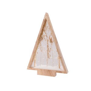 Artelibre - 05160880 STAND RELIEF (LED) ΧΡΙΣΤΟΥΓΕΝΝΙΑΤΙΚΟ ΔΕΝΤΡΟ DRIED ΛΟΥΛΟΥΔΙ MOTIF ΞΥΛΟ ECRU PU 40X5X58CM