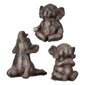 Artelibre - 05161377  FIGURE ELEPHANT SYNTHETIC RESIN BROWN ΠΟΙΚΙΛΙΑ 3 ΦΟΡΕΣ 10X15X16CM 10X15X16CM