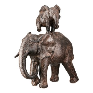 Artelibre - 05161378  FIGURE ELEPHANT SYNTHETIC RESIN BROWN 2 ASSORTED 18X10X20CM 18X10X20CM