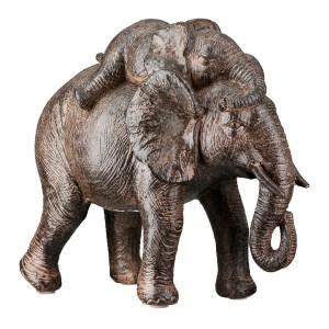 Artelibre - 05161378  FIGURE ELEPHANT SYNTHETIC RESIN BROWN 2 ASSORTED 18X10X20CM 18X10X20CM