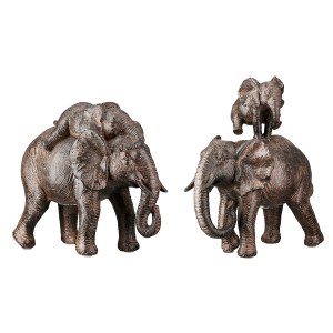 Artelibre - 05161378  FIGURE ELEPHANT SYNTHETIC RESIN BROWN 2 ASSORTED 18X10X20CM 18X10X20CM