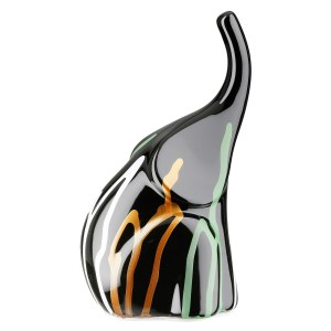 Artelibre - 05161380  FIGURE ELEPHANT CERAMIC BLACK 12X8X19CM 12X8X19CM