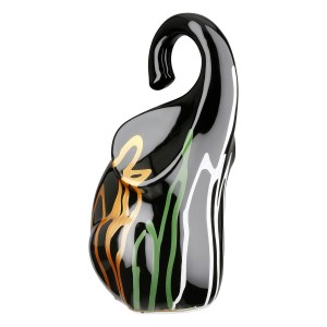 Artelibre - 05161381  FIGURE ELEPHANT CERAMIC BLACK 14X13X26CM 14X13X26CM