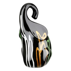 Artelibre - 05161381  FIGURE ELEPHANT CERAMIC BLACK 14X13X26CM 14X13X26CM