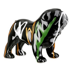 Artelibre - 05161384  FIGURE DOG CERAMIC BLACK 22X10X16CM 22X10X16CM