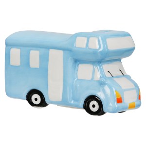 Artelibre - 05161388  MONEY BOX ΑΥΤΟΚΙΝΟΥΜΕΝΟ ΤΡΟΧΟΣΠΙΤΟ ΚΕΡΑΜΙΚΟ ΜΠΛΕ 15X7X9CM 15X7X9CM