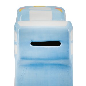 Artelibre - 05161388  MONEY BOX ΑΥΤΟΚΙΝΟΥΜΕΝΟ ΤΡΟΧΟΣΠΙΤΟ ΚΕΡΑΜΙΚΟ ΜΠΛΕ 15X7X9CM 15X7X9CM