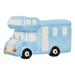 Artelibre - 05161388  MONEY BOX ΑΥΤΟΚΙΝΟΥΜΕΝΟ ΤΡΟΧΟΣΠΙΤΟ ΚΕΡΑΜΙΚΟ ΜΠΛΕ 15X7X9CM 15X7X9CM