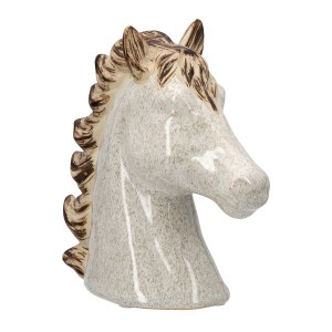 Artelibre - 05161429  SCULPTURE HORSE CERAMIC BEIGE 14X6X14CM 14X6X14CM