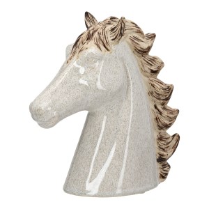 Artelibre - 05161430  SCULPTURE HORSE CERAMIC BEIGE 19X9X20CM 19X9X20CM