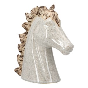 Artelibre - 05161430  SCULPTURE HORSE CERAMIC BEIGE 19X9X20CM 19X9X20CM