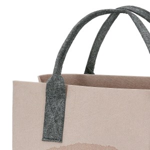 Artelibre - 05161435  ΤΣΑΝΤΑ ΟΡΘΟΓΩΝΙΑ ΜΟΤΙΦ ΕΛΕΦΑΝΤΑ FELT ΜΠΕΖ ΑΝΟΙΧΤΟ ΓΚΡΙ 2 ΠΟΙΚΙΛΙΑ 40X25X26CM 40X25X26CM