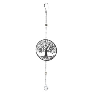 Artelibre - 05161441  ΚΡΕΜΑΣΤΡΑ ROUND TREE OF LIFE MOTIF METAL BLACK 15X3X58CM 15X3X58CM