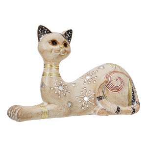 Artelibre - 05161447 FIGURE CAT SYNTHETIC RESIN ΑΝΟΙΧΤΟ ΚΑΦΕ 21X8X12CM 21X8X12CM