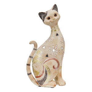 Artelibre - 05161448  FIGURE CAT SYNTHETIC RESIN ΑΝΟΙΧΤΟ ΚΑΦΕ 11X10X23CM 11X10X23CM