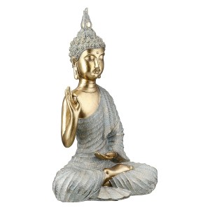 Artelibre - 05161449  ΦΙΓΟΥΡΑ BUDDHA ΣΥΝΘΕΤΙΚΗ ΡΗΤΙΝΗ ΓΚΡΙ ΧΡΥΣΟ ΧΡΩΜΑ 16X8X25CM 16X8X25CM